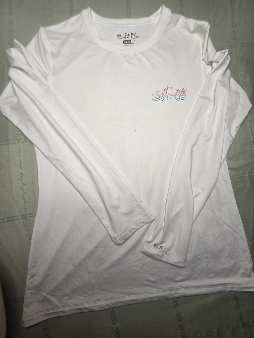 Salt Life SLX UVapor Women’s Large White Long Sleeve Performance Fishing Shirt